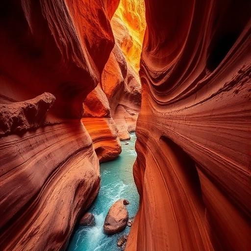 Arizona slot canyon with turquoise river